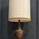 Brutalist lamp 1970 in gilded metal with rings