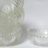 6 cups in chiseled glass