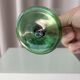 Set of 6 Vintage Luminarc France Green Stem Wine Glasses | French Glassware