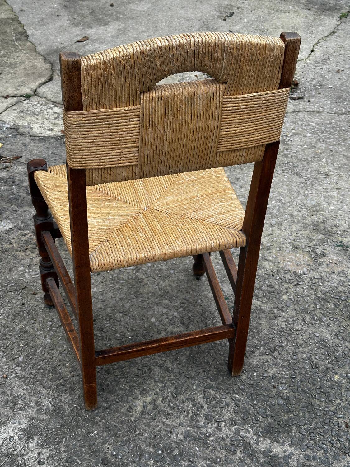 Set of 6 chairs and 2 armchairs, Brutalist style, 1950s