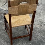 Set of 6 chairs and 2 armchairs, Brutalist style, 1950s