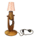 Mid-century adjustable wooden table lamp with checked shade, Czechoslovakia