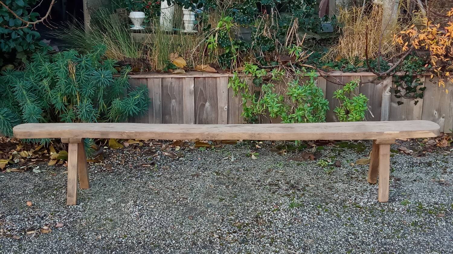 19th century oak farm bench