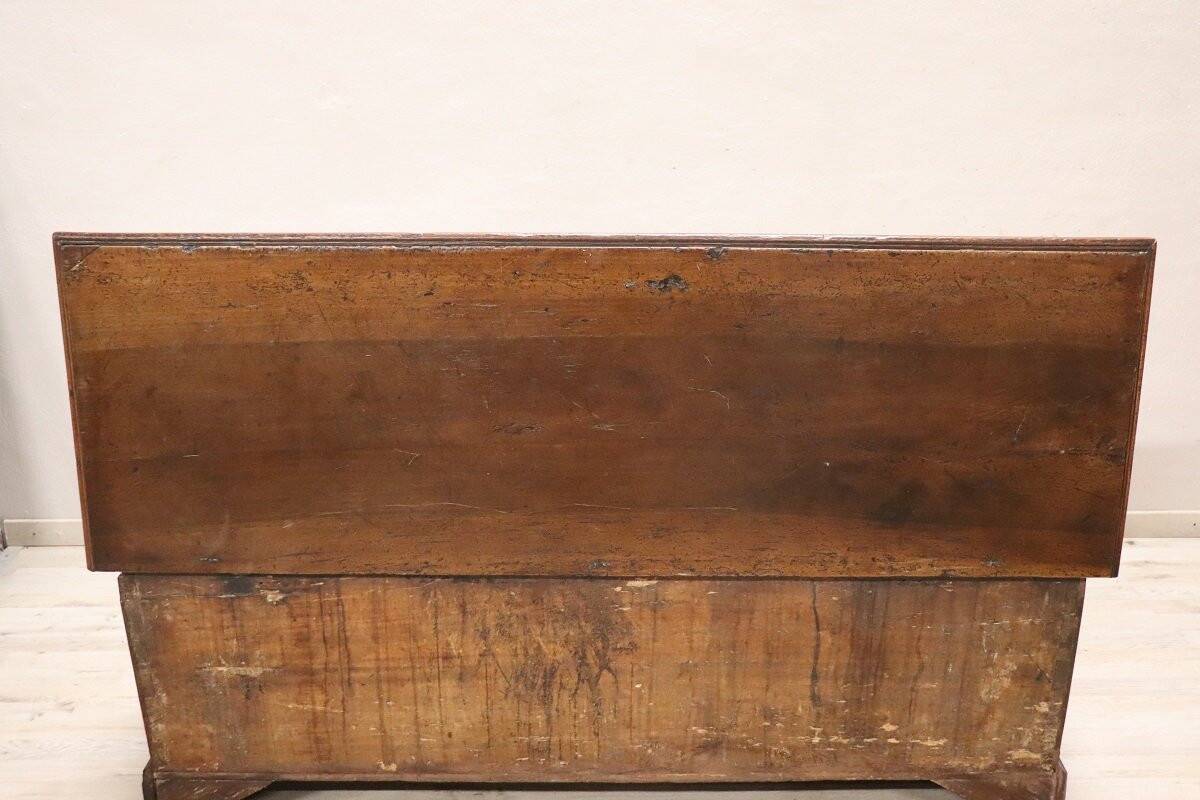 Antique Chest In Solid Walnut, Italy 18th Century