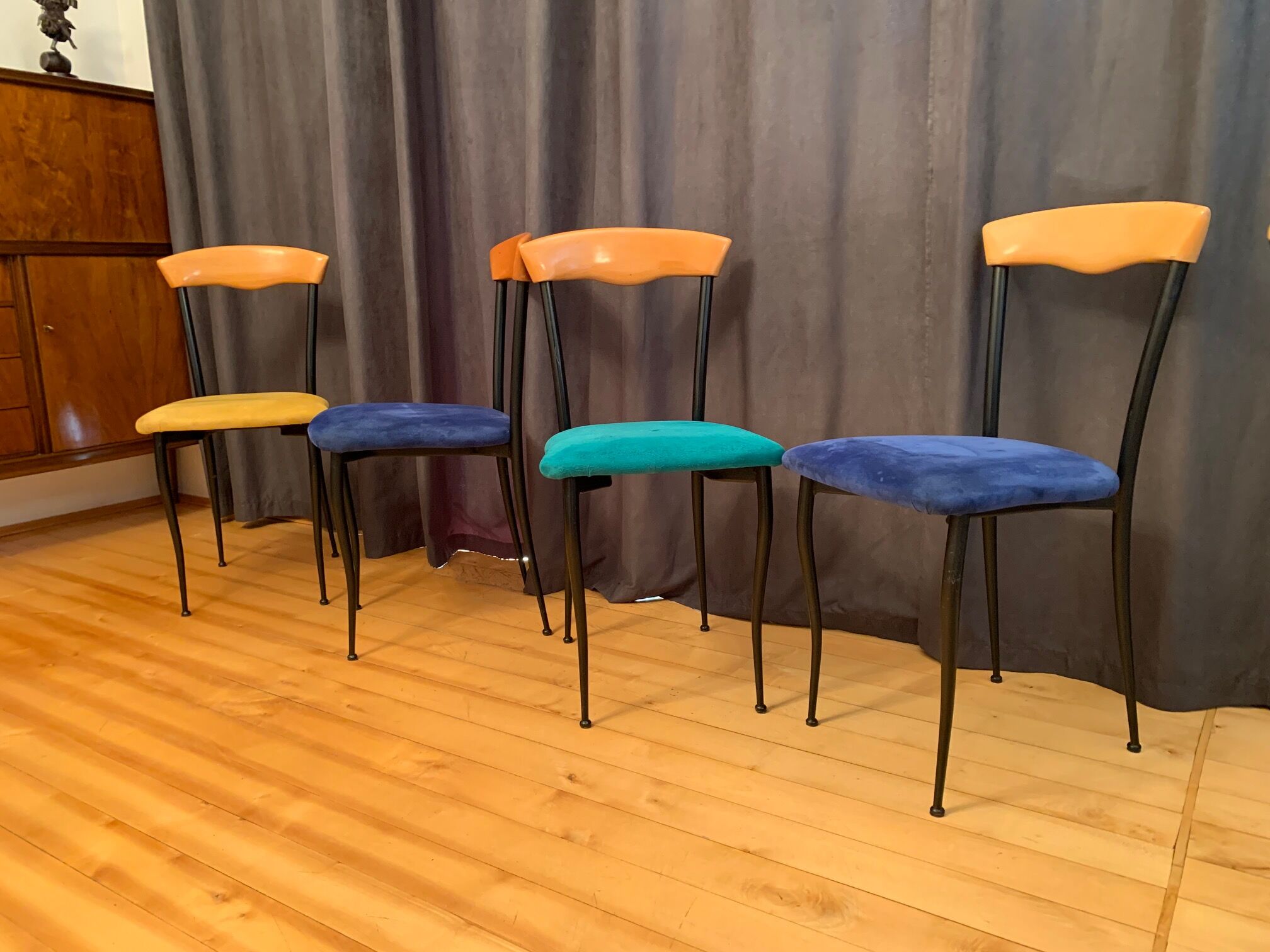 A set of four chairs, Alcantara, Italy, 1980s