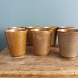 7 tasses ou verres Digoin en grès