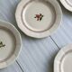 7 earthenware plates, hand-painted floral decoration, Sarreguemines, Armelle model