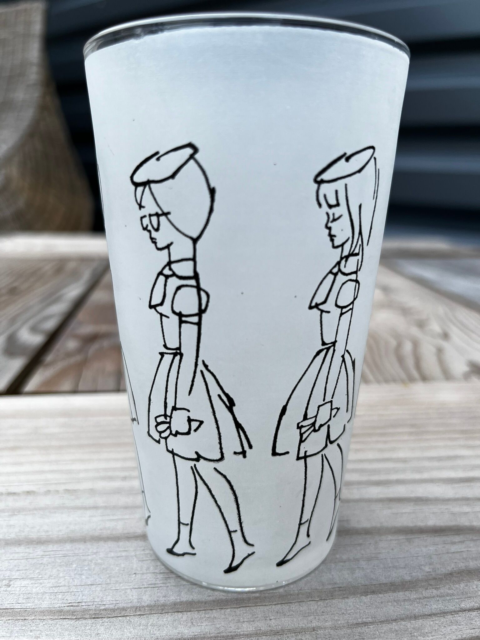 Vintage glass signed Cabu