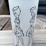 Verre vintage signé Cabu