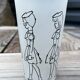 Vintage glass signed Cabu