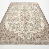 Brown & Cream Floral Vintage Rug, 195x302Cm