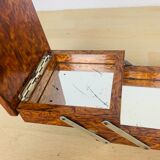 Walnut magnifying glass jewel box and mirrors