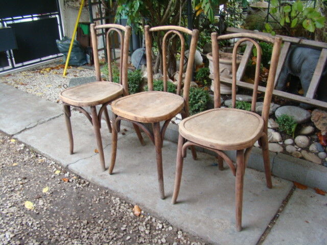 Lot of three old bistro chairs