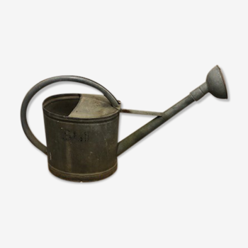 Vintage zinc watering can, copper apple