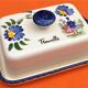 70s buttermaker with ceramic lid with floral decoration