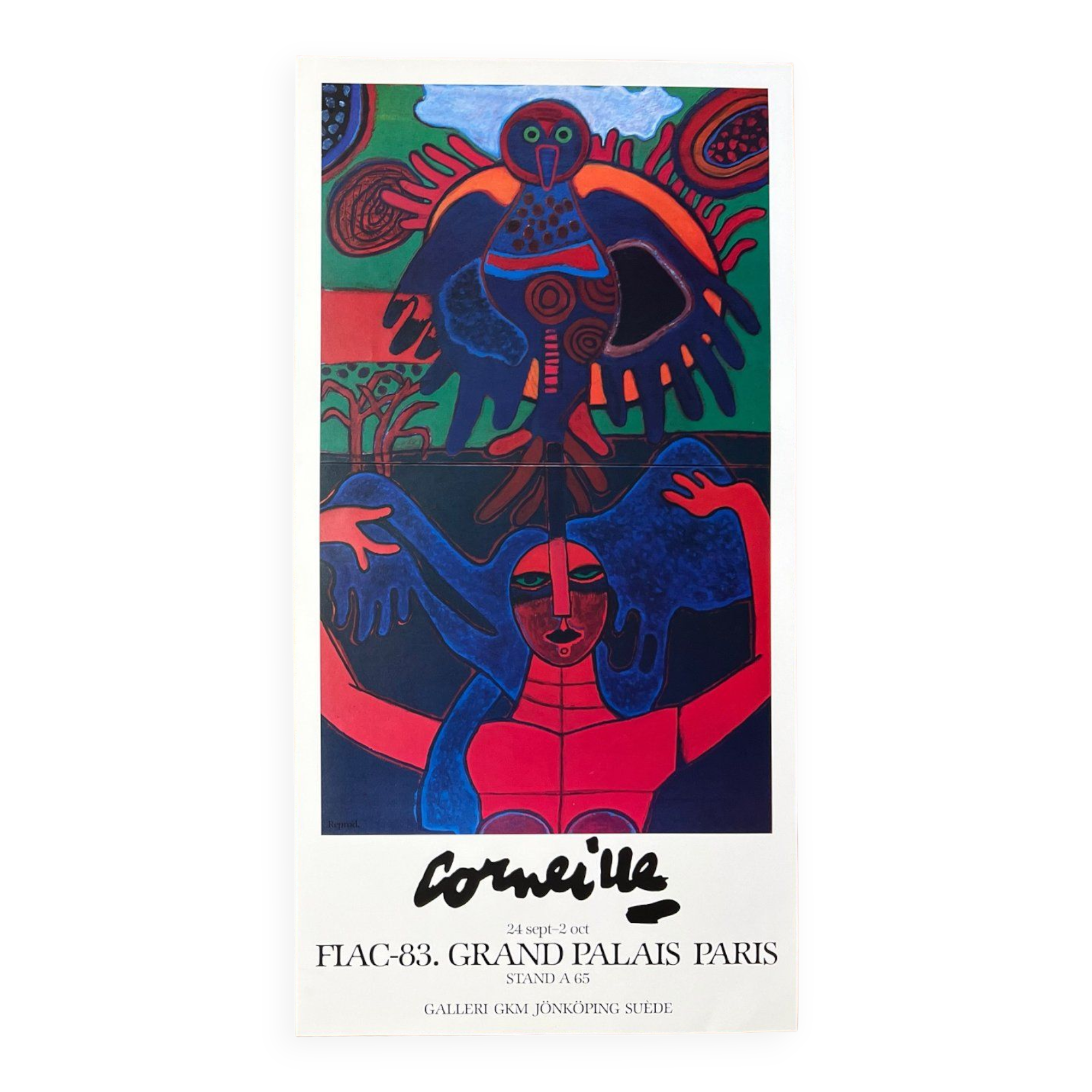 Guillaume Corneille (1922-2010) FIAC 1983 poster, with Atelier Corneille stamp on the back