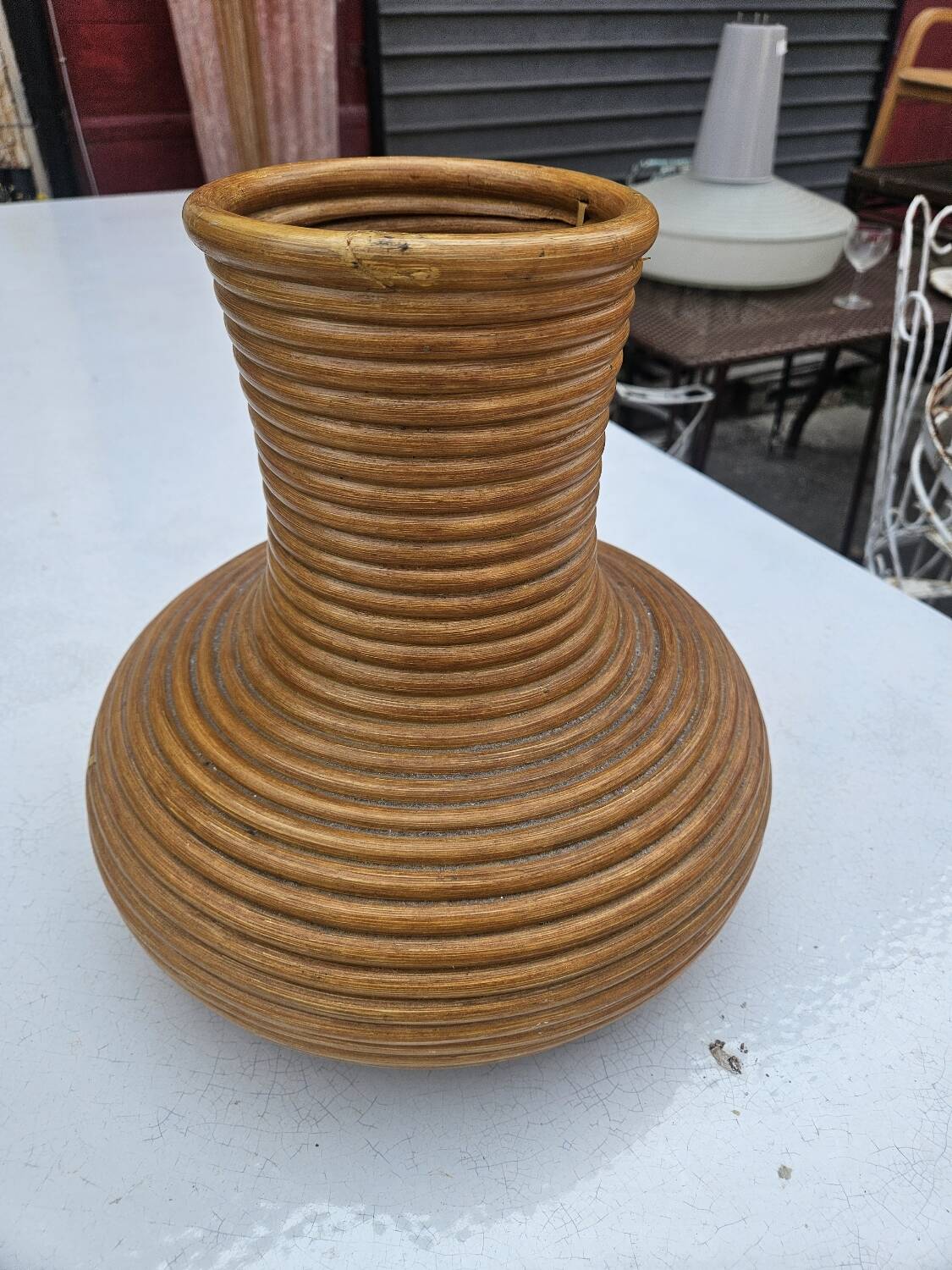 Rattan vase from the 60s
