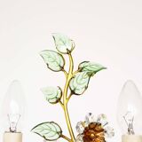 Incredible large gilt and crystal Floral table lamp by Palwa