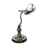 Lampe de notaire ou banquier en metal argenté