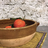 Salad bowl in raw stoneware and varnish