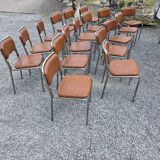 17 chrome metal bistro chairs from the 70s