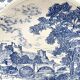 5 vintage Gien earthenware plates from France, mismatched, vintage blue pattern