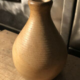 Soliflore vase in ceramic salt sandstone signed JC Courjault 70s