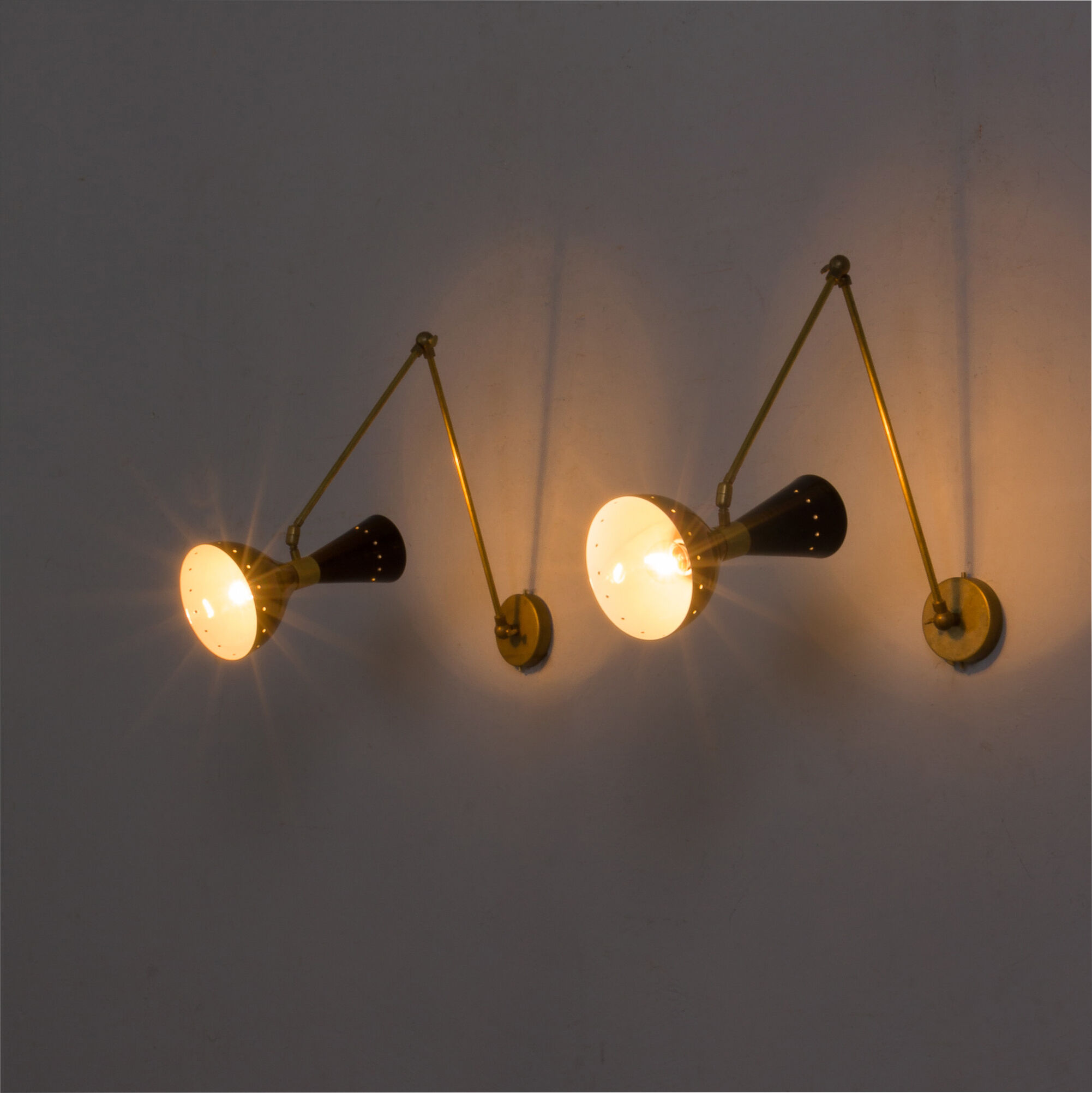 Set of 2 Italian sconces adjustable wall lamps