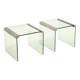 Ensemble de deux tables d'appoint en verre transparent Gallotti & Radice