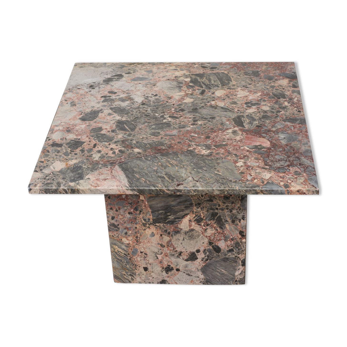 Pink marble side table, Italy 1970s