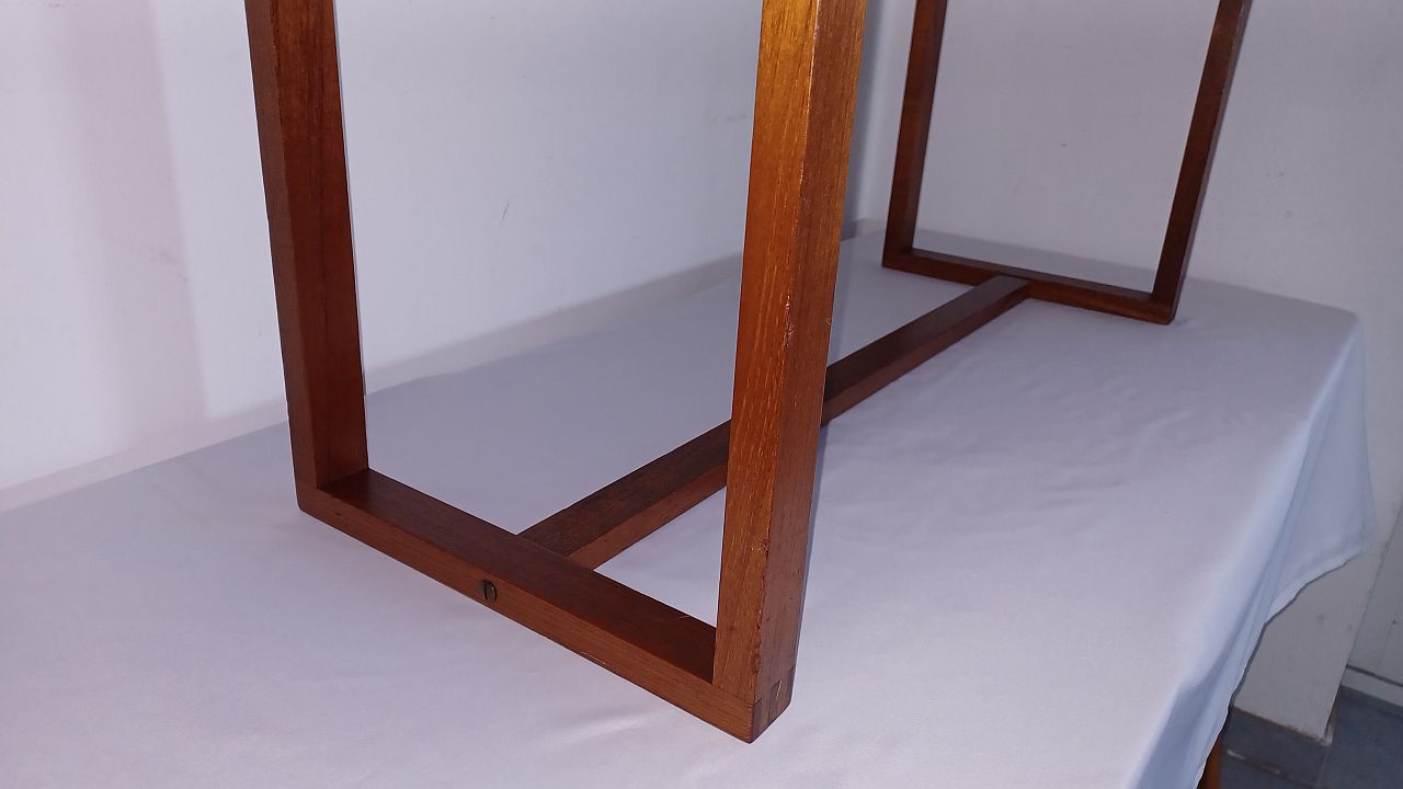 Banc à lattes scandinaves, teck 1970