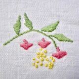 Hand embroidered cotton tablecloth