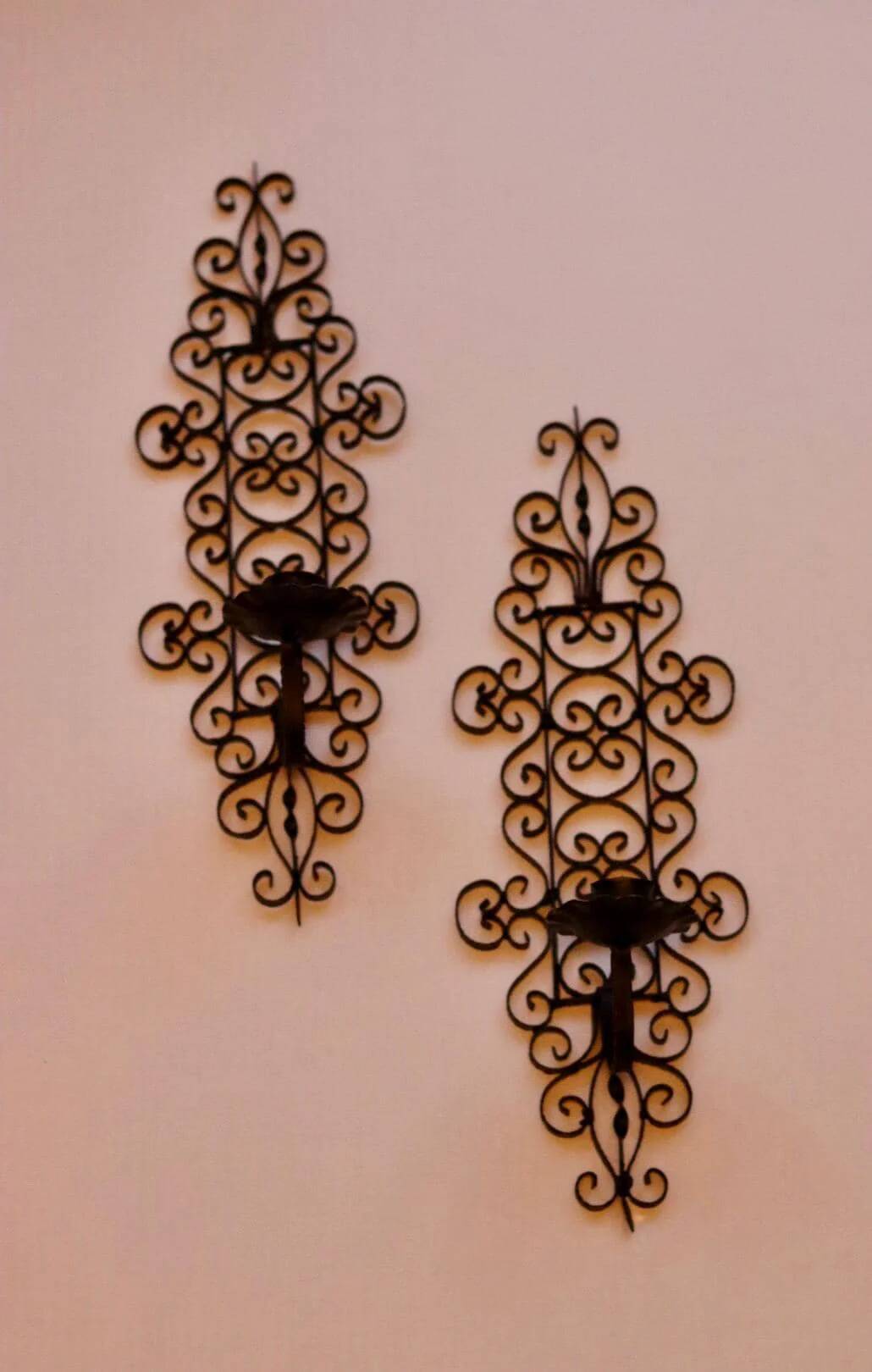 Paire de appliques en métal noir vintage