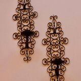 Paire de appliques en métal noir vintage