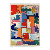 Geometric animal/Tetris rug, vintage