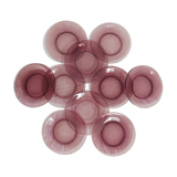 10 Vereco dessert plates in plum glass