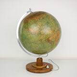 Mid-Century Light Glass Globe With Wooden Base by Paul Rath, 1950s