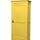 Antique powder yellow Parisian bonnetière wardrobe.