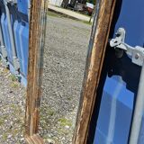 Rectangular polychrome teak mirror