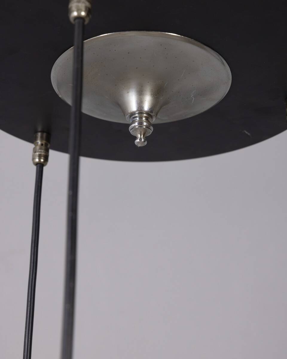 Vintage 1970s metal and crystal pendant lamp, kinkeldey design
