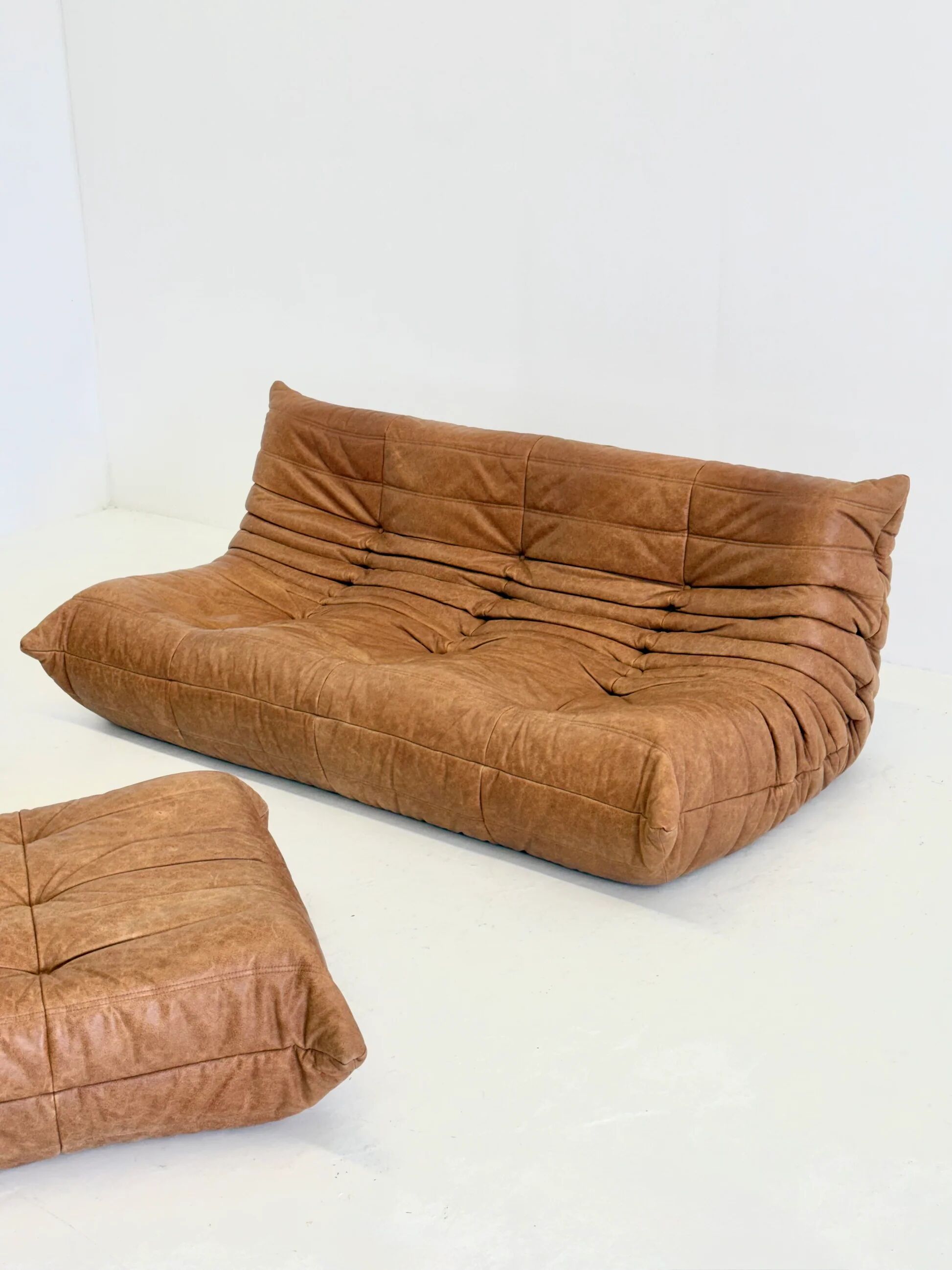 Ligne Roset Togo 3-seater in cognac leather
