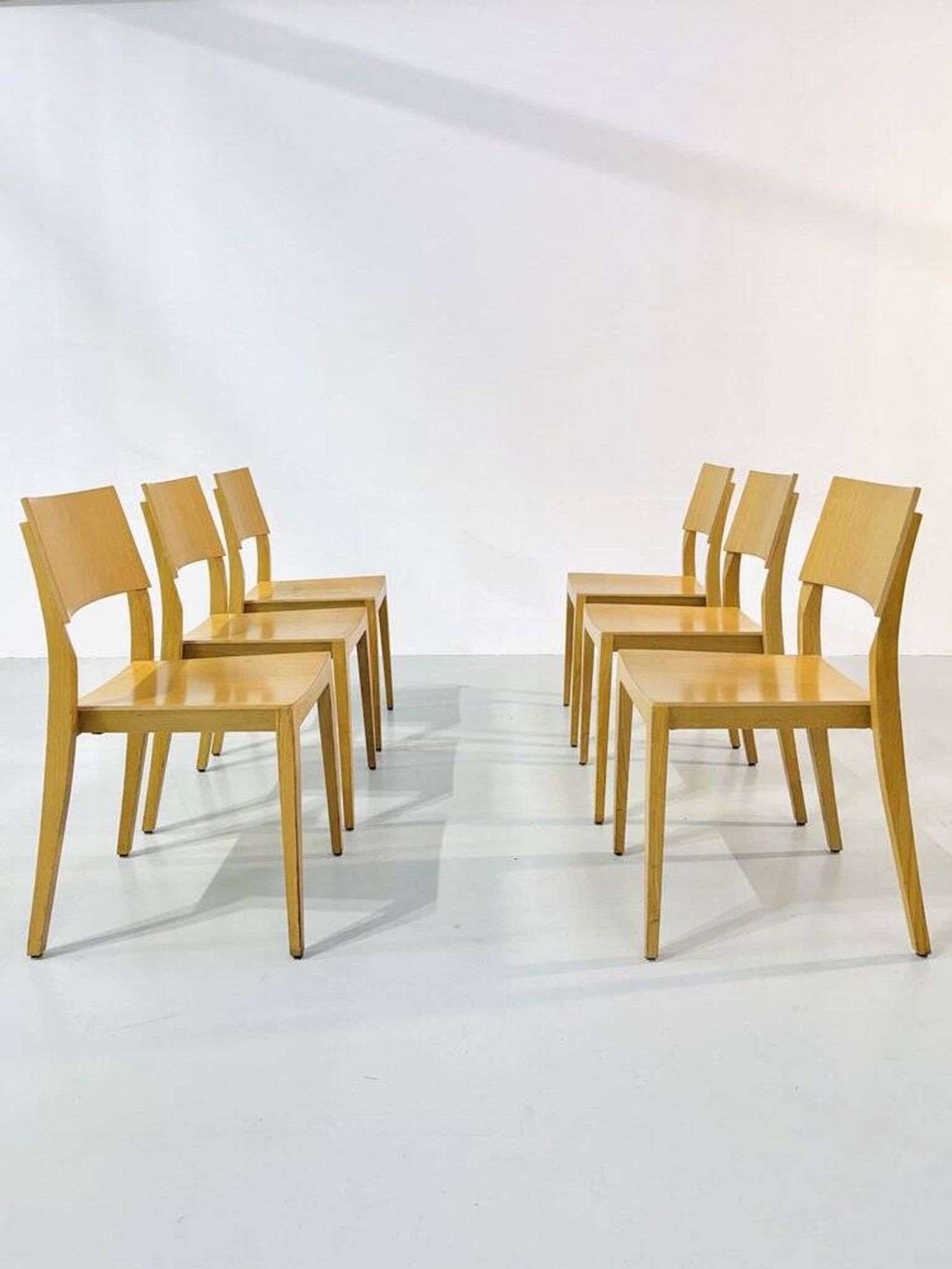 Danish beech dining chairs, 1980s, set of 6