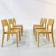 Danish beech dining chairs, 1980s, set of 6