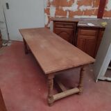 Raw solid oak farmhouse table