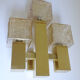 Wall lamp vintage kalmar austria, brass & glass, 70s