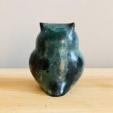 Grey-green enamelled brass owl