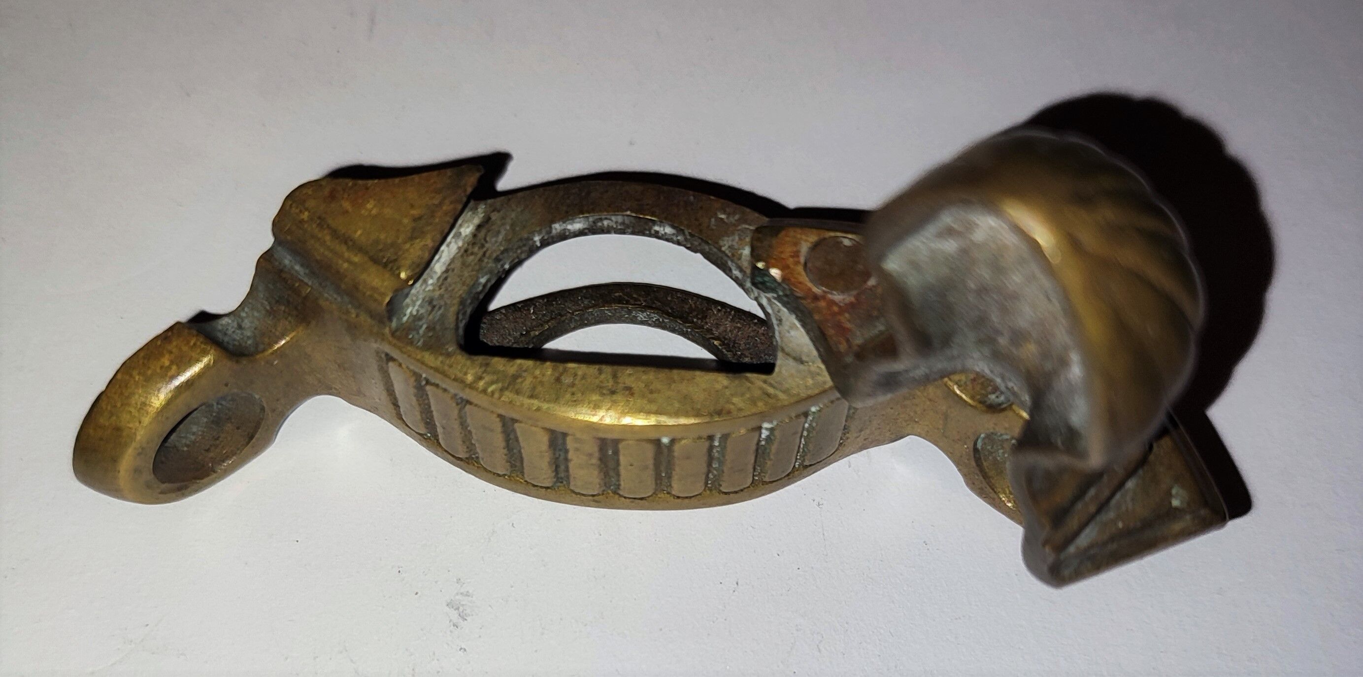 45 Triangular fixing tips for stair mat bar. Bronze, 19th