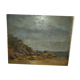 Tableau peinture huile sur carton bord de mer