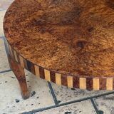 Round coffee table in Elm Burl, Art Deco decorative work - Year 1941