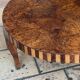 Round coffee table in Elm Burl, Art Deco decorative work - Year 1941